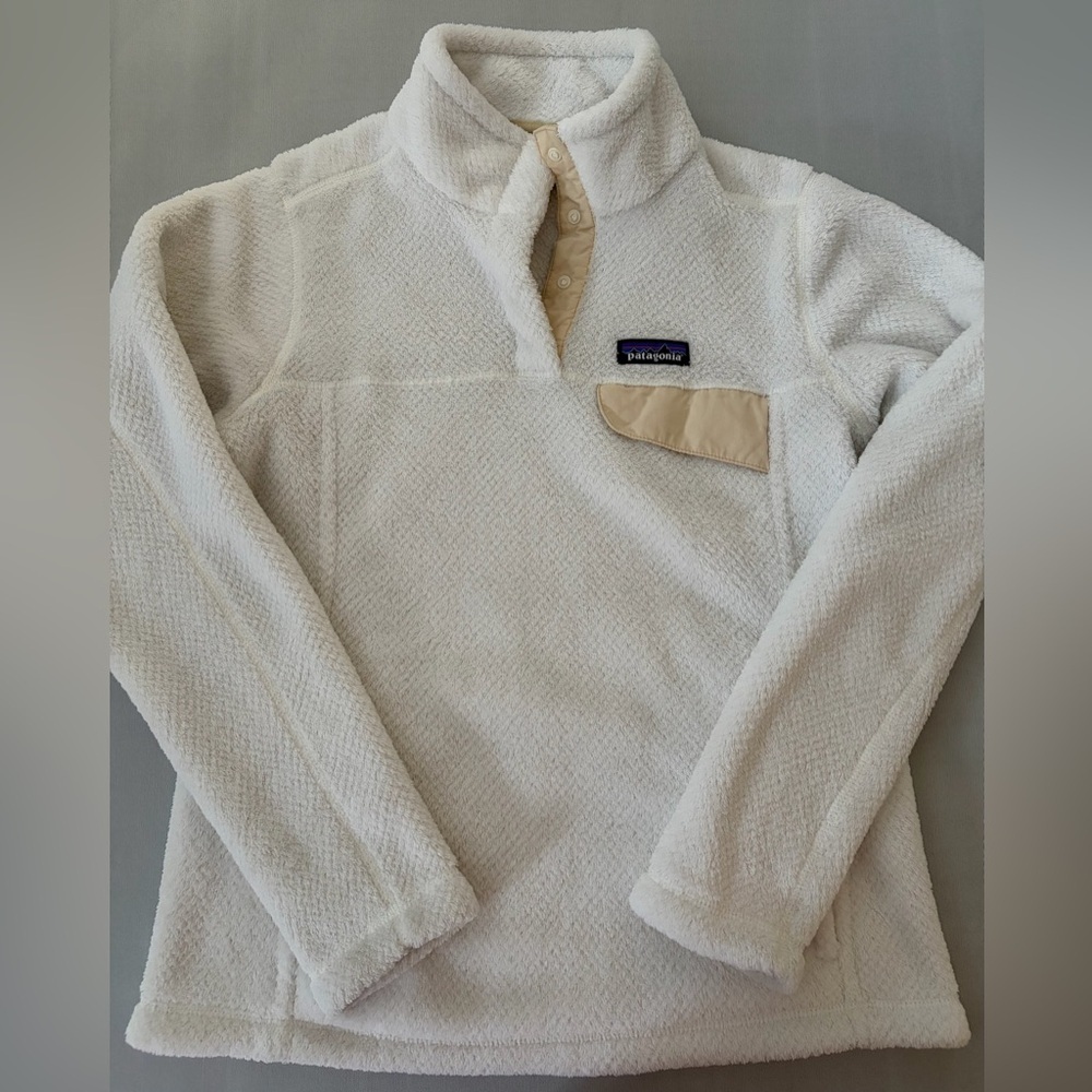 Patagonia Sweater Fleece Women’s Re-Tool Snap-T Pullover size Small Ivory - Picture 10 of 13